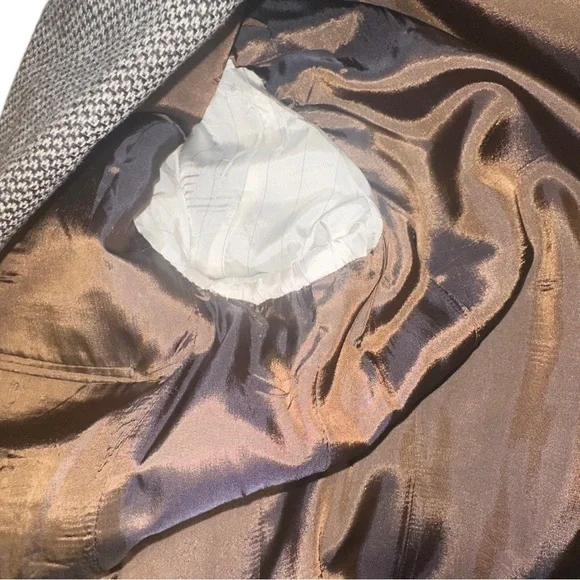 Vintage 80’s Donna Karan NY Blazer 42R Made in Italy Brown Wool Tweed Sport Coat - Picture 8 of 9